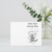 Trauriger Cartoon Fish Bad Day Beileid Postkarte (Stehend Vorderseite)