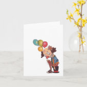 trauriger Clowngeburtsnotecard Karte (Gelbe Blume)
