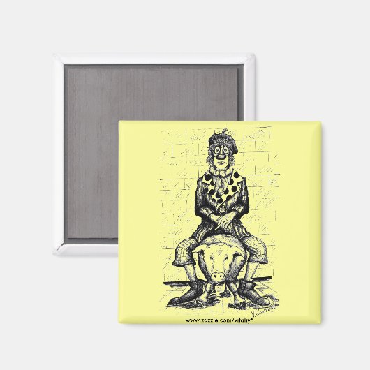 Trauriger Clownmagnet Magnet (Vorderseite/Rückseite)