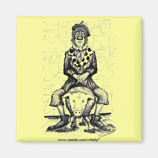 Trauriger Clownmagnet Magnet (Vorne)