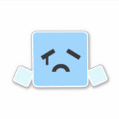 Trauriger Cyan Jsab Aufkleber (Vorderseite)