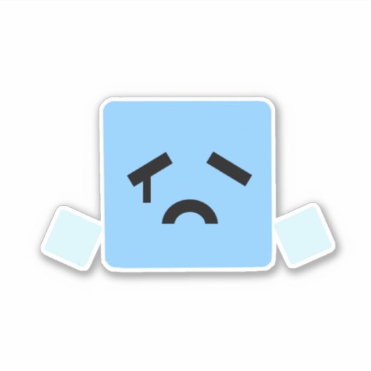 Trauriger Cyan Jsab Aufkleber (Vorderseite)