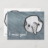 Trauriger Elefant Postkarte (Vorne/Hinten)