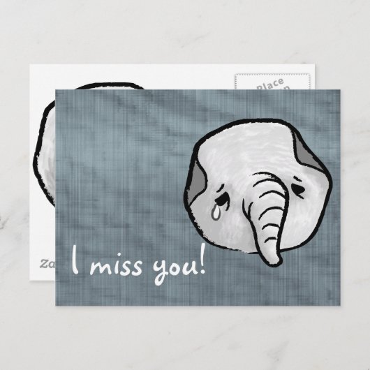 Trauriger Elefant Postkarte (Vorne/Hinten)