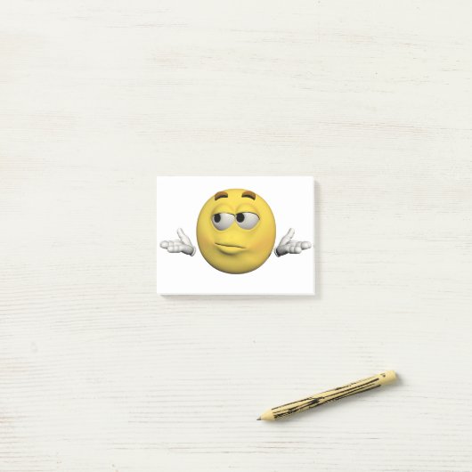 Trauriger Emoticon Post-it Klebezettel (Auf Schreibtisch)