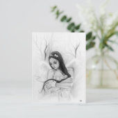 Trauriger Engel emotionale Postkarte verloren (Stehend Vorderseite)