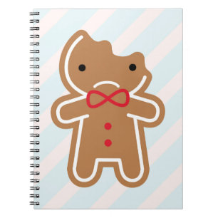 Trauriger gebissener Kawaii Lebkuchen-Mann Notizblock