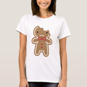 Trauriger gebissener Kawaii Lebkuchenmann T-Shirt