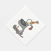 Trauriger Geburtstagshund-Cartoon mit Cupcake Serviette (Ecke)