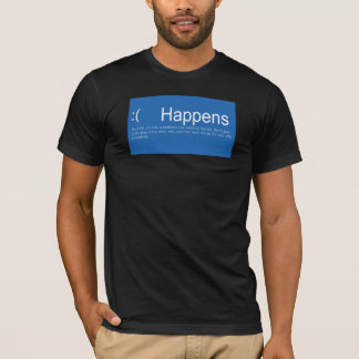 Trauriger Gesicht PC BSOD blauer Schirm des Todes T-Shirt