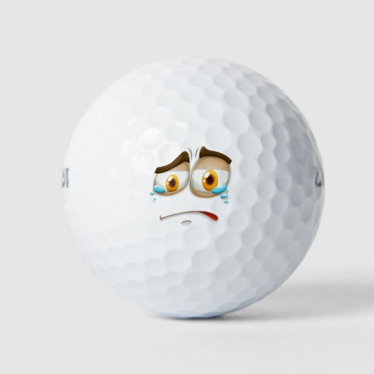 Trauriger Gesichtsausdruck Golfball (Vorderseite)