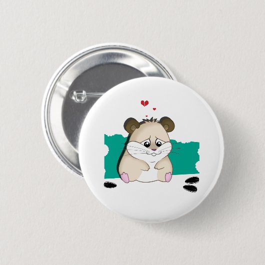 trauriger Hamster Button (Vorne & Hinten)