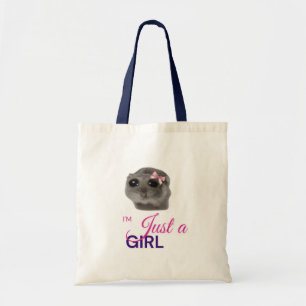trauriger Hamster nur ein Mädchen Tragetasche