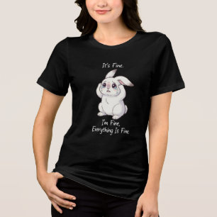 Trauriger Hase „Es ist okay“ – Süßer lustiger wein Tri-Blend Shirt