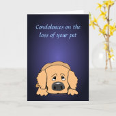 Trauriger Hund Cartoon Beileid Beileidskarte Karte (Gelbe Blume)