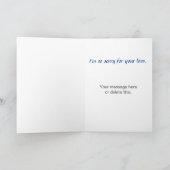 Trauriger Hund Cartoon Sympathie Karte für den Ver (Innenseite)