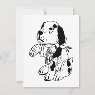 Trauriger Hund mit gebrochenem Bauch