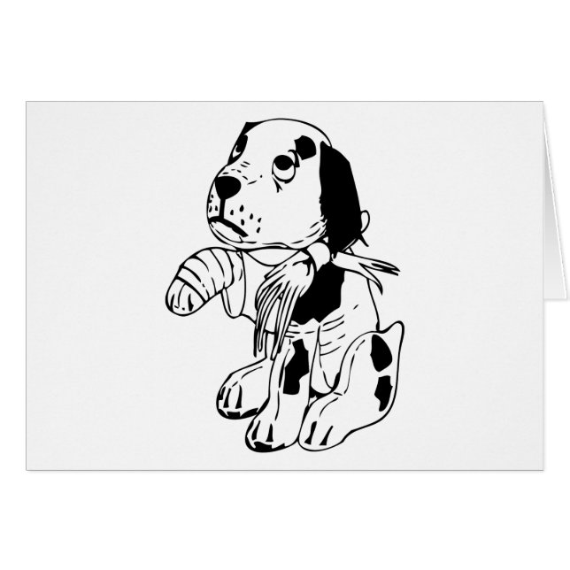 Trauriger Hund mit gebrochenem Bauch (Vorderseite (Horizontal))
