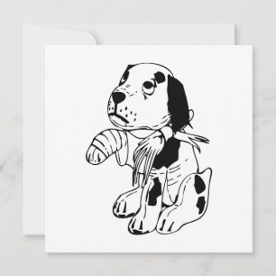 Trauriger Hund mit gebrochenem Bauch