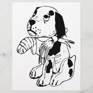 Trauriger Hund mit gebrochenem Bauch Flyer