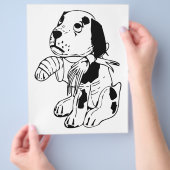 Trauriger Hund mit gebrochenem Bauch Flyer (Hand)