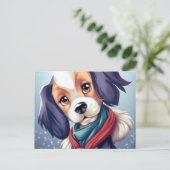 Trauriger Hund Postkarte (Stehend Vorderseite)