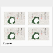 Trauriger japanischer Frosch Toad im 19. Jahrhunde Rechteckiger Aufkleber (Blatt)