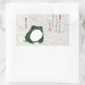Trauriger japanischer Frosch Toad im 19. Jahrhunde Rechteckiger Aufkleber (Tasche)