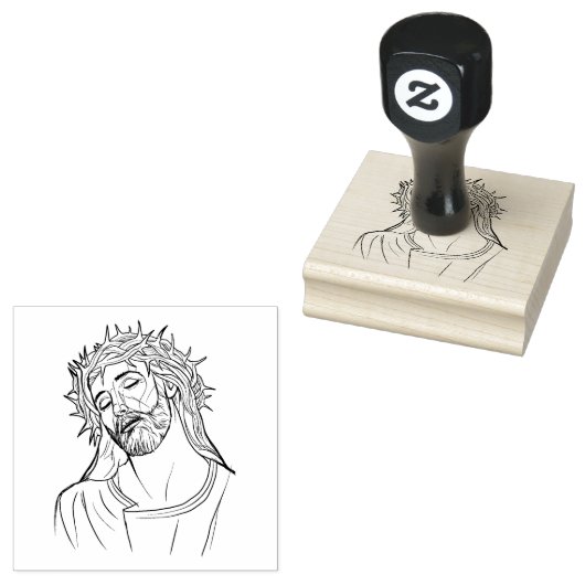 Trauriger Jesus Crown of Thorns Gummistempel (Stempel)
