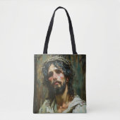 Trauriger Jesus mit Krone Tasche (Vorderseite)