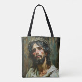 Trauriger Jesus mit Krone Tasche (Rückseite)