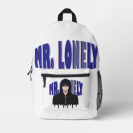 Trauriger Jungen-Ästhetik - Mr. Lonely Hoodie Desi Bedruckter Rucksack