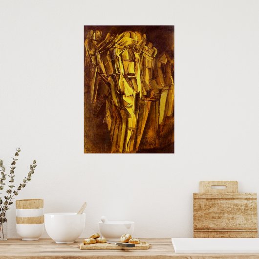 Trauriger junger Mann in einem Zug Poster (Küche)