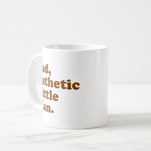 Trauriger, kläglicher kleiner Mann Kaffeetasse (Vorderseite Links)