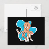 trauriger kleiner Booboktopus Postkarte (Vorne/Hinten)