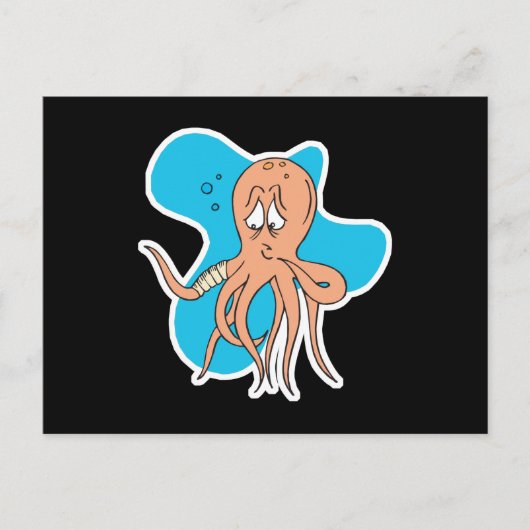 trauriger kleiner Booboktopus Postkarte (Vorderseite)