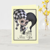 Trauriger kleiner Spaßvogel Karte (Gelbe Blume)