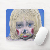Trauriger kleines Mädchen-Clown Mousepad (Mit Mouse)