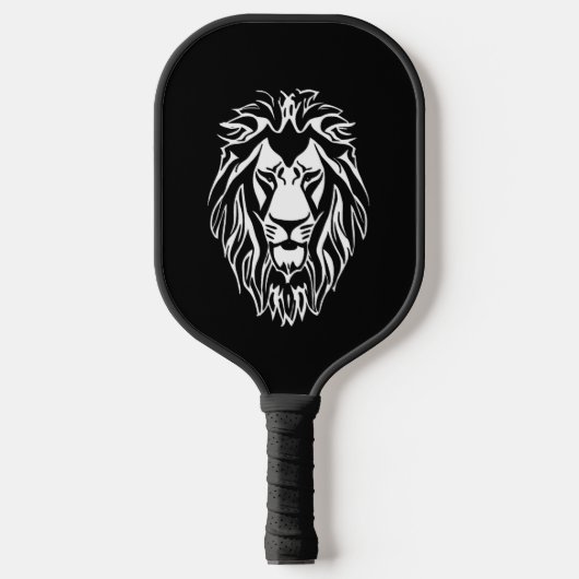 Trauriger Löwe, schwarz-weiß Pickleball Schläger (Vorderseite)