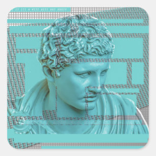 Trauriger Mann-Aufkleber Quadratischer Aufkleber