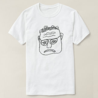 Trauriger Mann von Hand gezeichnet Gesicht Shirt