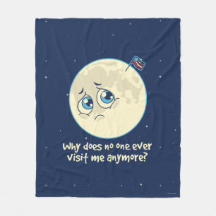 Trauriger Mond Fleecedecke