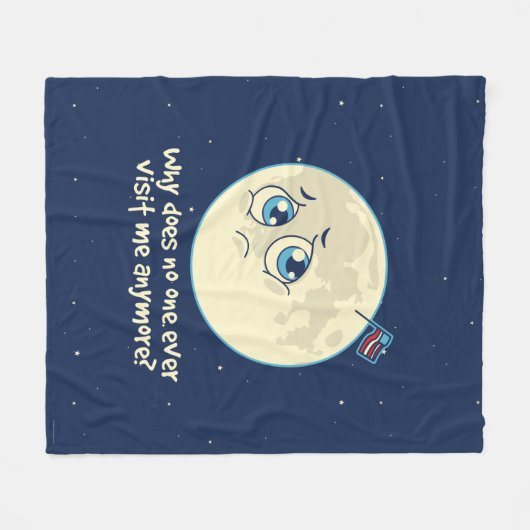 Trauriger Mond Fleecedecke (Vorderseite (Horizontal))