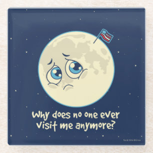 Trauriger Mond Glasuntersetzer