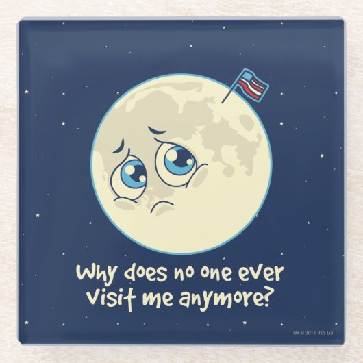 Trauriger Mond Glasuntersetzer (Vorderseite)