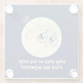 Trauriger Mond Glasuntersetzer (Rückseite)