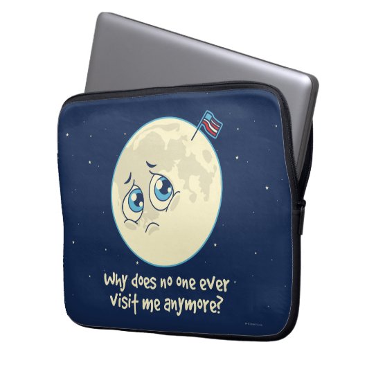 Trauriger Mond Laptopschutzhülle (Vorderseite Links)