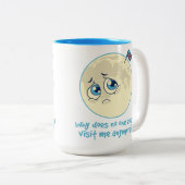 Trauriger Mond Zweifarbige Tasse (VorderseiteRechts)