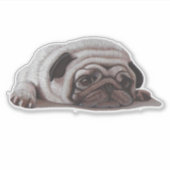 Trauriger Mops Aufkleber (Vorderseite)