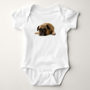 Trauriger Mops Baby Strampler